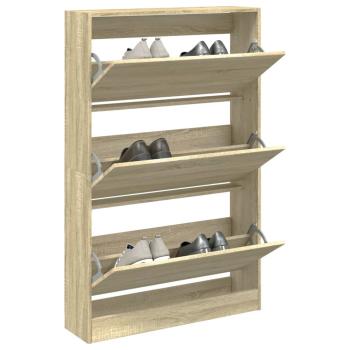 ARDEBO.de - Schuhschrank Sonoma-Eiche 80x21x125,5 cm Holzwerkstoff