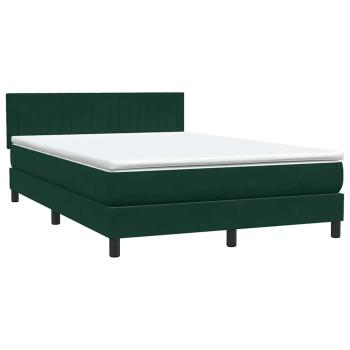 Boxspringbett mit Matratze Dunkelgrün 160x220 cm Samt