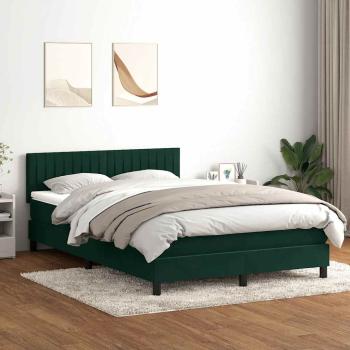 Boxspringbett mit Matratze Dunkelgrün 160x220 cm Samt