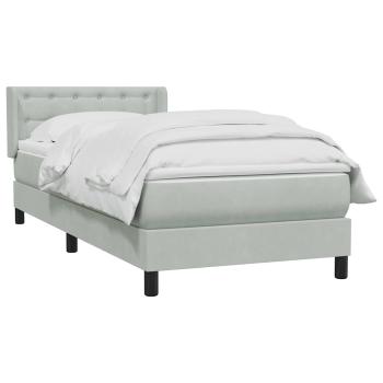 Boxspringbett mit Matratze Hellgrau 90x220 cm Samt