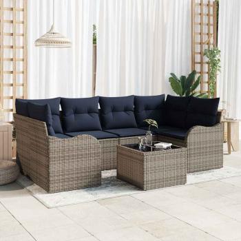 ARDEBO.de - Gartensofa-set Grau 55 x 55 x 37 cm Poly-Rattan