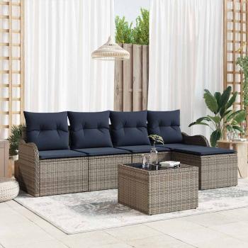 ARDEBO.de - Gartensofa-set Grau Poly-Rattan