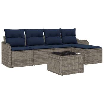 Gartensofa-set Grau Poly-Rattan