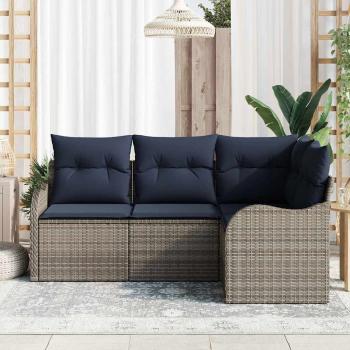 Gartensofa-set Grau Poly-Rattan