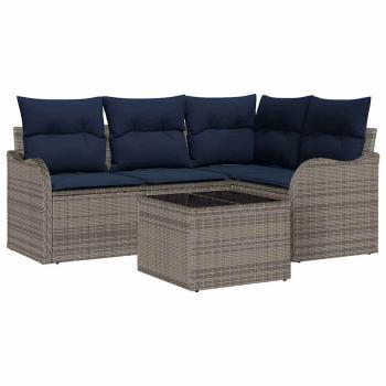 Gartensofa-set Grau Poly-Rattan