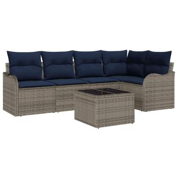 Gartensofa-set Grau Poly-Rattan