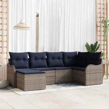 ARDEBO.de - Gartensofa-set Grau Poly-Rattan