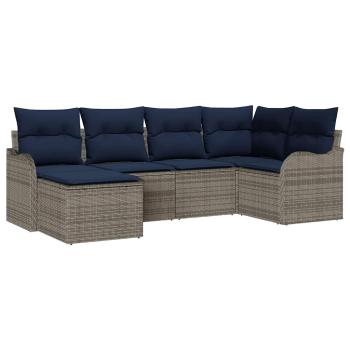 Gartensofa-set Grau Poly-Rattan