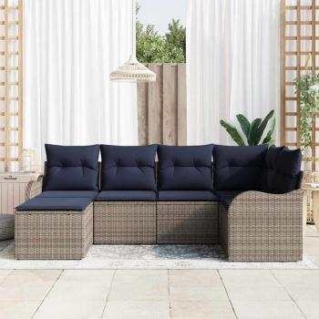 Gartensofa-set Grau Poly-Rattan