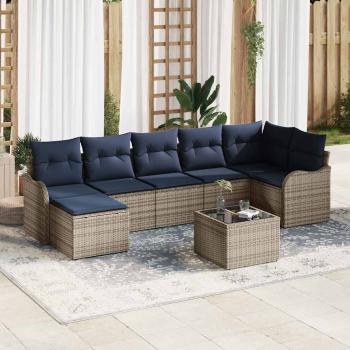 ARDEBO.de - Gartensofa-set Grau Poly-Rattan