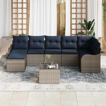 Gartensofa-set Grau Poly-Rattan