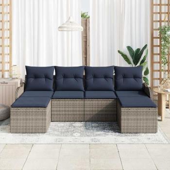 Sofa Set 6 stk. Grau Polyester