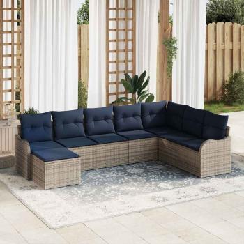 ARDEBO.de - Gartensofa-set Grau Poly-Rattan