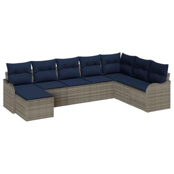 Gartensofa-set Grau Poly-Rattan