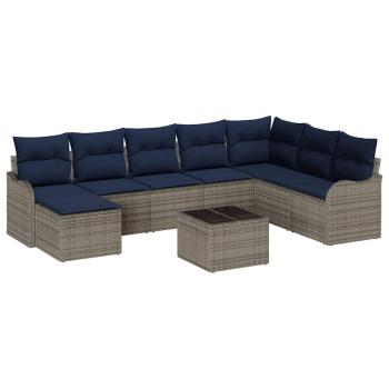 Gartensofa-set Grau Poly-Rattan