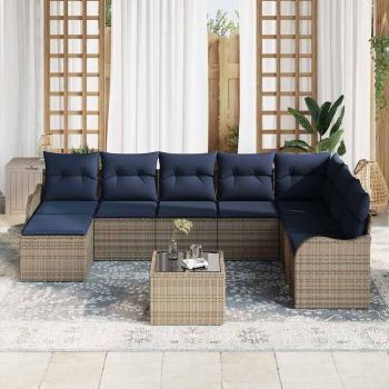 Gartensofa-set Grau Poly-Rattan