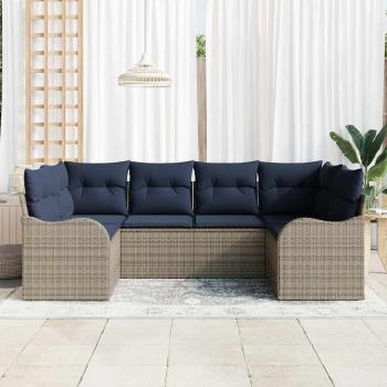 Sofa Set 6 stk. Grau [Synthetisch]: Poly Rattan