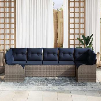 ARDEBO.de - Gartensofa-set Grau Poly-Rattan