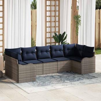 Gartensofa-set Grau Poly-Rattan