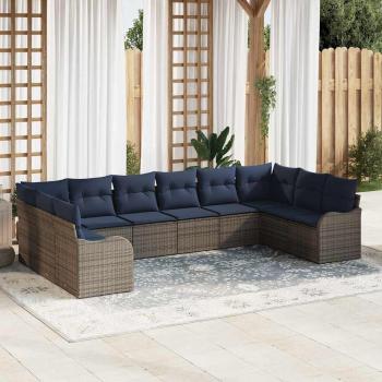 ARDEBO.de - Sofa Set 10 stk. Grau Polyester