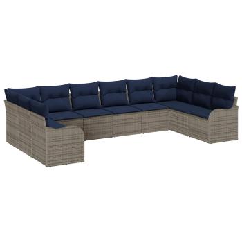 Sofa Set 10 stk. Grau Polyester
