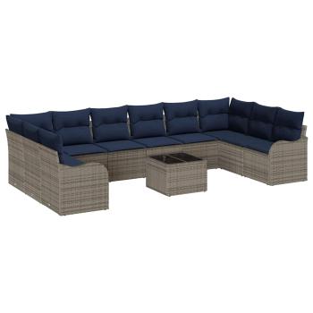 Sofa Set 11 stk. Grau Polyester