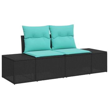 Sofa Set 5 stk. Schwarz [Synthetisch]: Poly Rattan