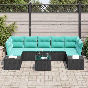 Sofa Set 8 stk. Schwarz [Synthetisch]: Poly Rattan