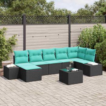 ARDEBO.de - Gartensofa-set 8 stk. Schwarz Poly-Rattan