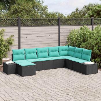 ARDEBO.de - Gartensofa-set 8 stk. Schwarz Poly-Rattan
