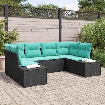 ARDEBO.de - Gartensofa-set 6 stk. Schwarz Poly-Rattan