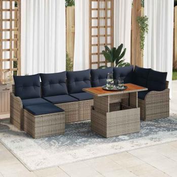 ARDEBO.de - Garten-Sofa-Set 8 stk. Grau und Marineblau