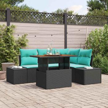 ARDEBO.de - Gartensofa-set 5 Stk. 4-Sitzanzahl Schwarz Poly-Rattan