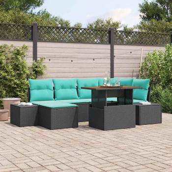 ARDEBO.de - Garten Essgruppe 7 stk. Schwarz und Teal