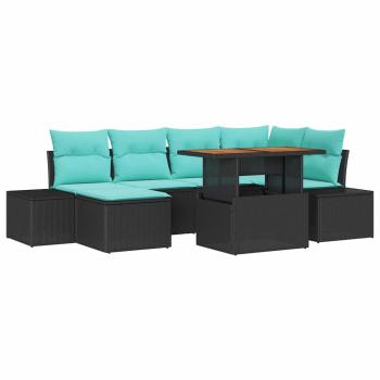 Garten Essgruppe 7 stk. Schwarz und Teal