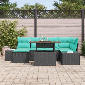 Garten Essgruppe 7 stk. Schwarz und Teal