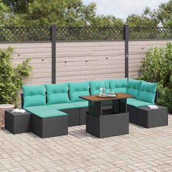 ARDEBO.de - Garten-Sofa-Set 8 stk. Schwarz Poly Rattan