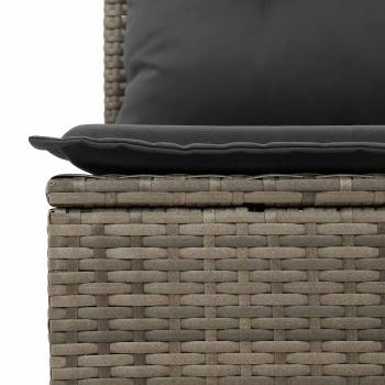 Sofa Set mit Kissen mit Speicher Grau Poly-Rattan