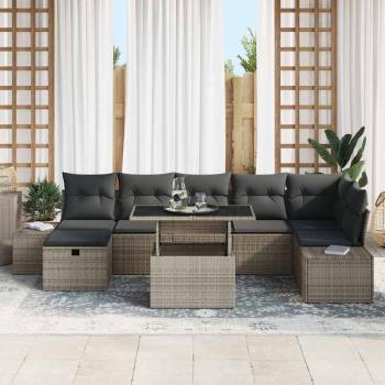 Gartensofa-set 8 stk. Poly-Rattan