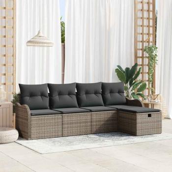 ARDEBO.de - Gartensofa-set 5 stk. Poly Rattan