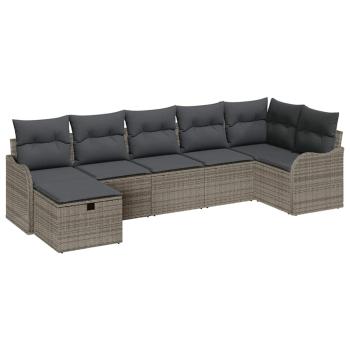 Gartensofa-set 7 stk. Poly Rattan