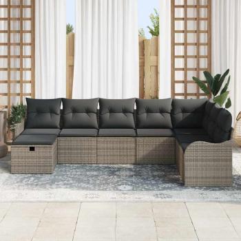 Gartensofa-set 8 stk. Grau Poly-Rattan
