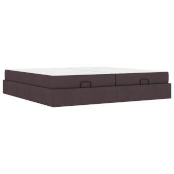 Bettgestell mit Matratze 2 Stk. Hellbraun Stoff