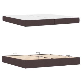 Bettgestell mit Matratze 2 Stk. Hellbraun Stoff