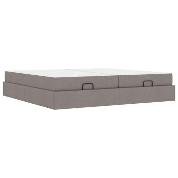Bettgestell mit Matratze 2 Stk. Taupe Stoff