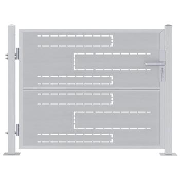 ARDEBO.de - Gartentor 85 x 70 cm Edelstahl Silber Abschließbar
