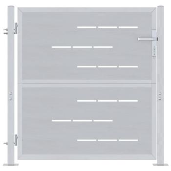 Gartentor mit Schloss Silber 85 x 97 cm Edelstahl