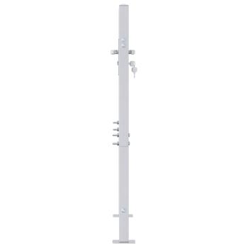 Gartentor mit Schloss Silber 85 x 97 cm Edelstahl