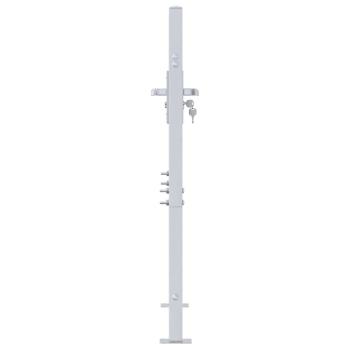 Gartentor mit Schloss Silber 85 x 97 cm Edelstahl