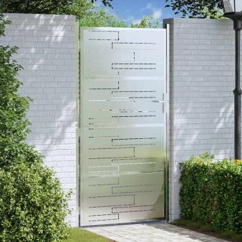 ARDEBO.de - Gartentor 85 x 174 cm Edelstahl Silber Abschließbar